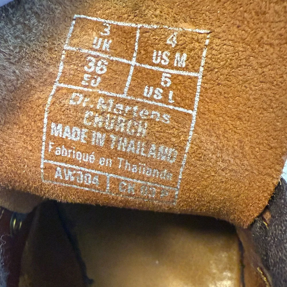 Dr. Martens Burgundy Oxblood Church Vintage Vtg Leather Boots Size 5 UK 3 - Picture 10 of 11